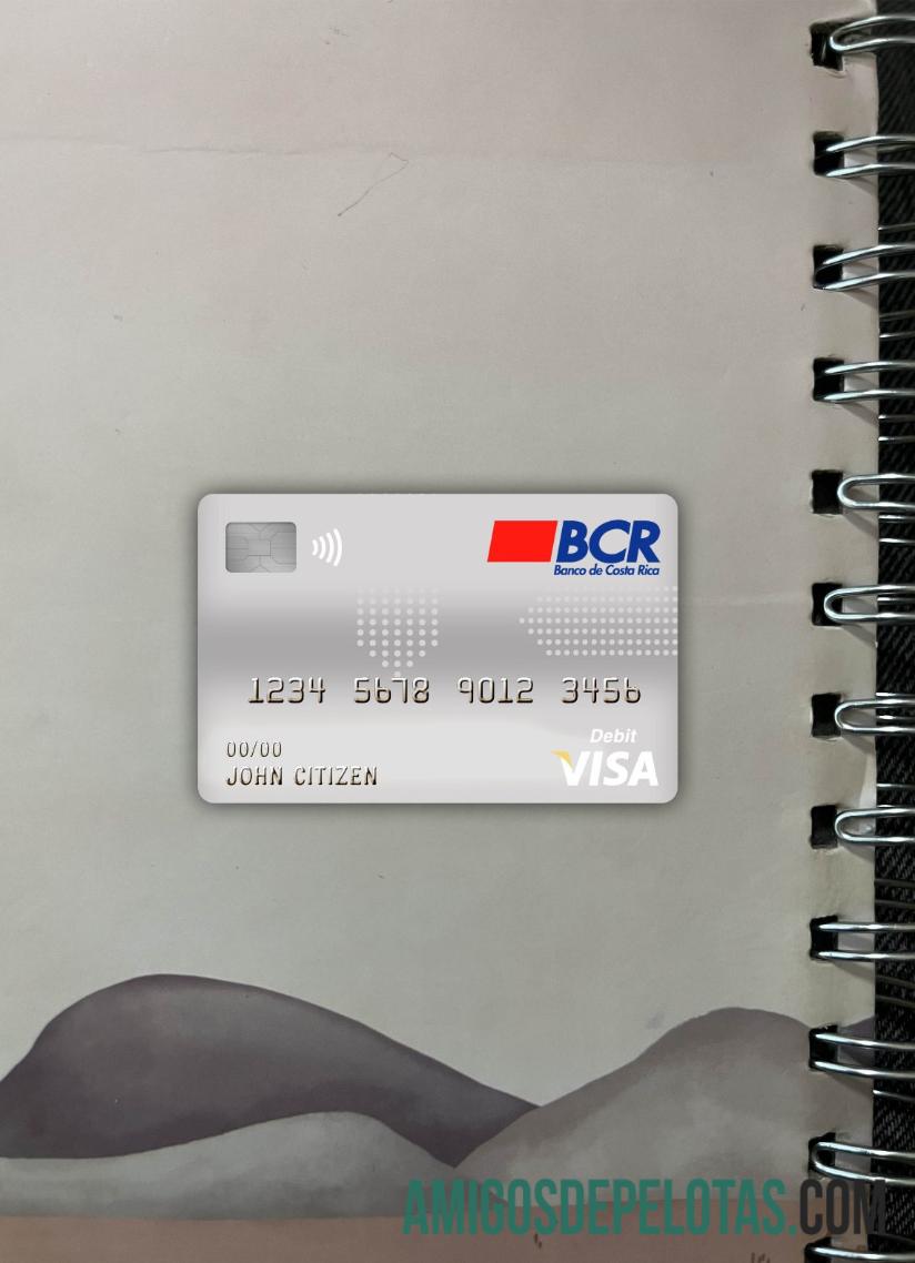Costa Rica Cartão de débito Visa do Banco da Costa Rica Photolook Front baixar para verificação